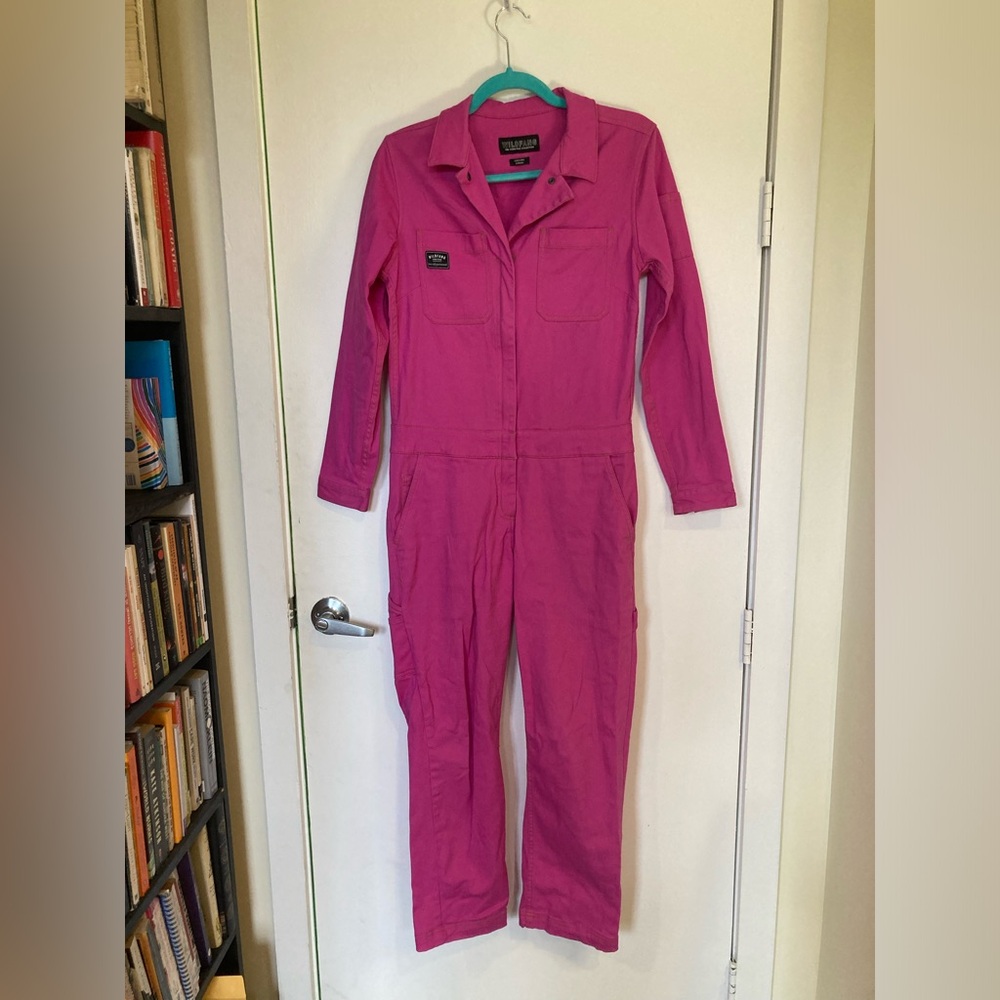Wildfang Coveralls in hot pink